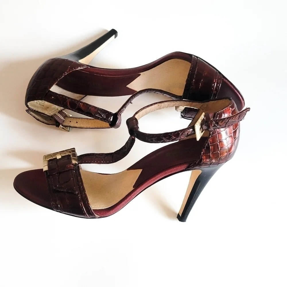 Michael Michael Kors patent maroon sandals